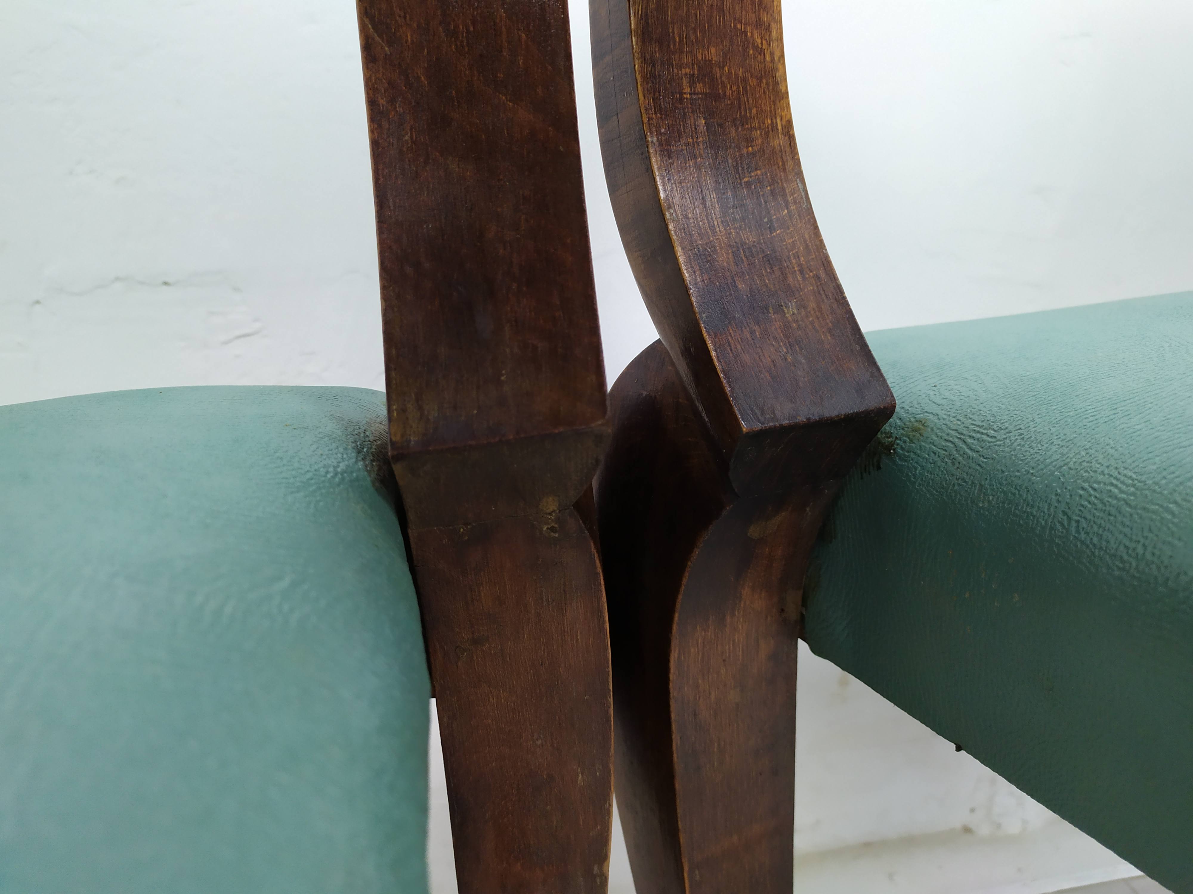 5 art deco bridge armchairs