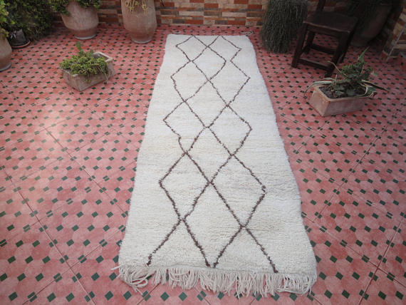 Carpet Beni Ouarain corridor 100% Wool 275 x 100