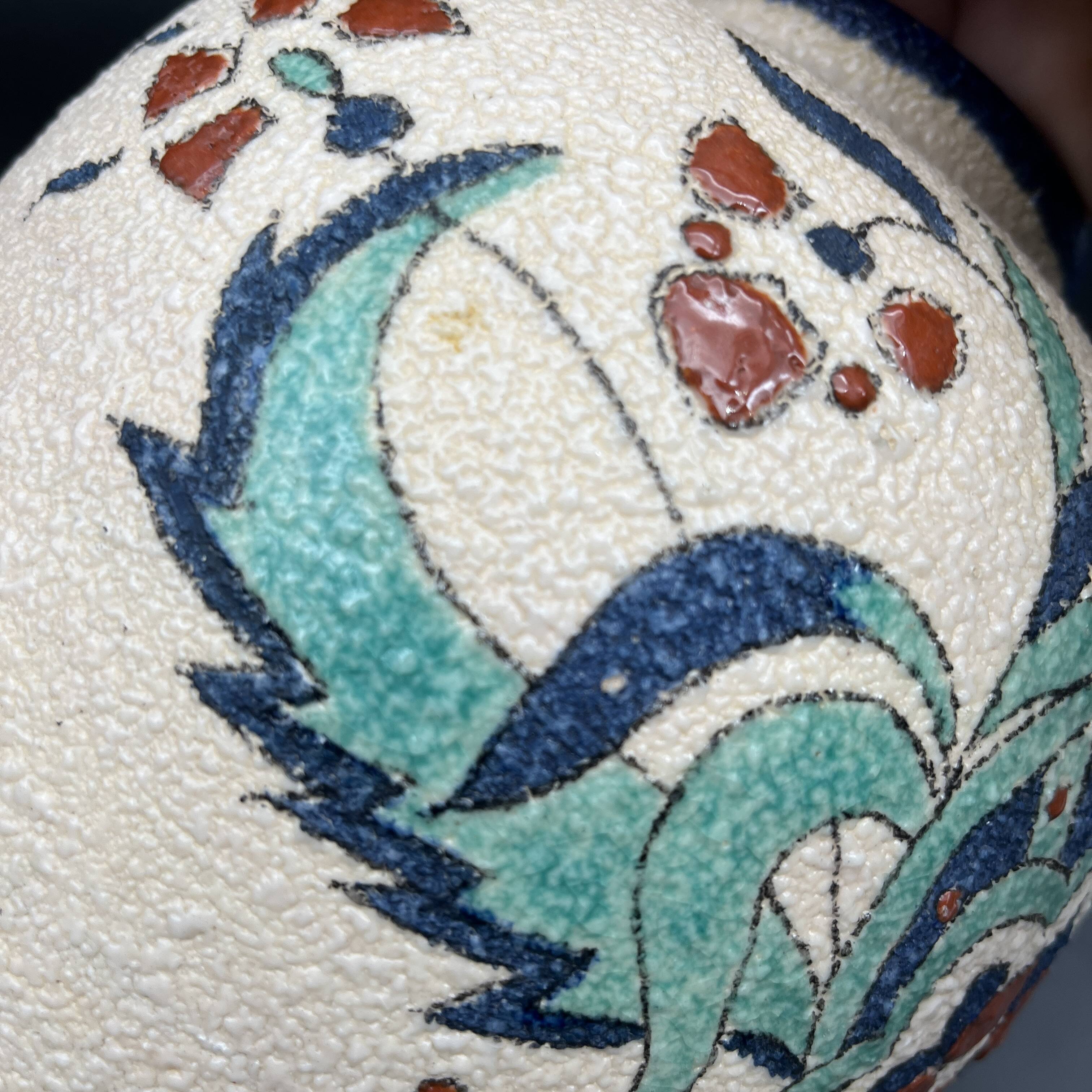 Art Deco ceramic vase Floral decor flowers