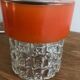 Vintage Glass Globe Pendant 70' Orange Band Electrical System New