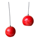 Paire de suspension boule rouge en métal années 70.