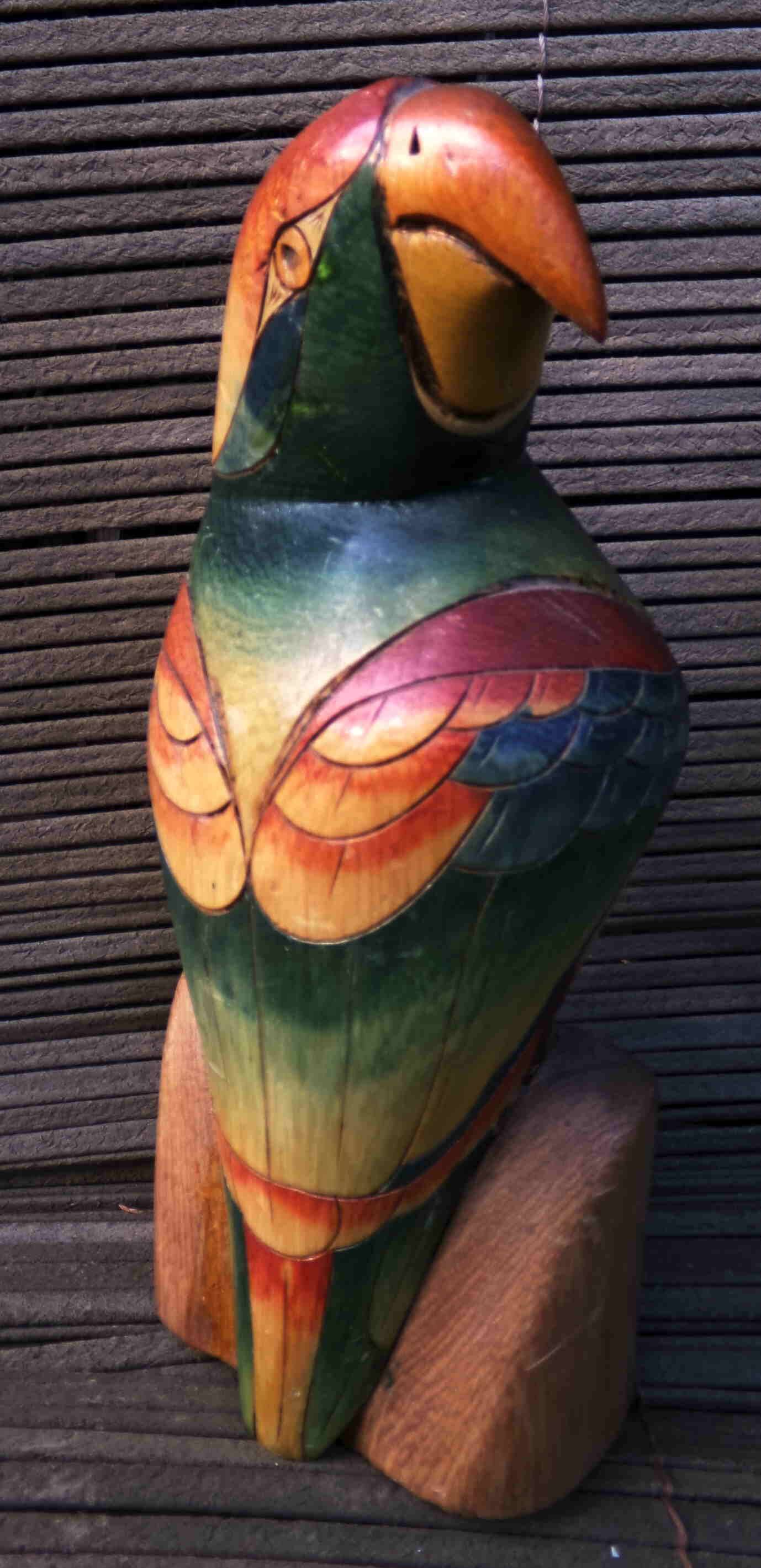 wooden parrot
