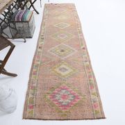3x12 Blush Pink Vintage Runner Rug, 92x355Cm