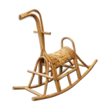 Cheval à bascule en rotin
