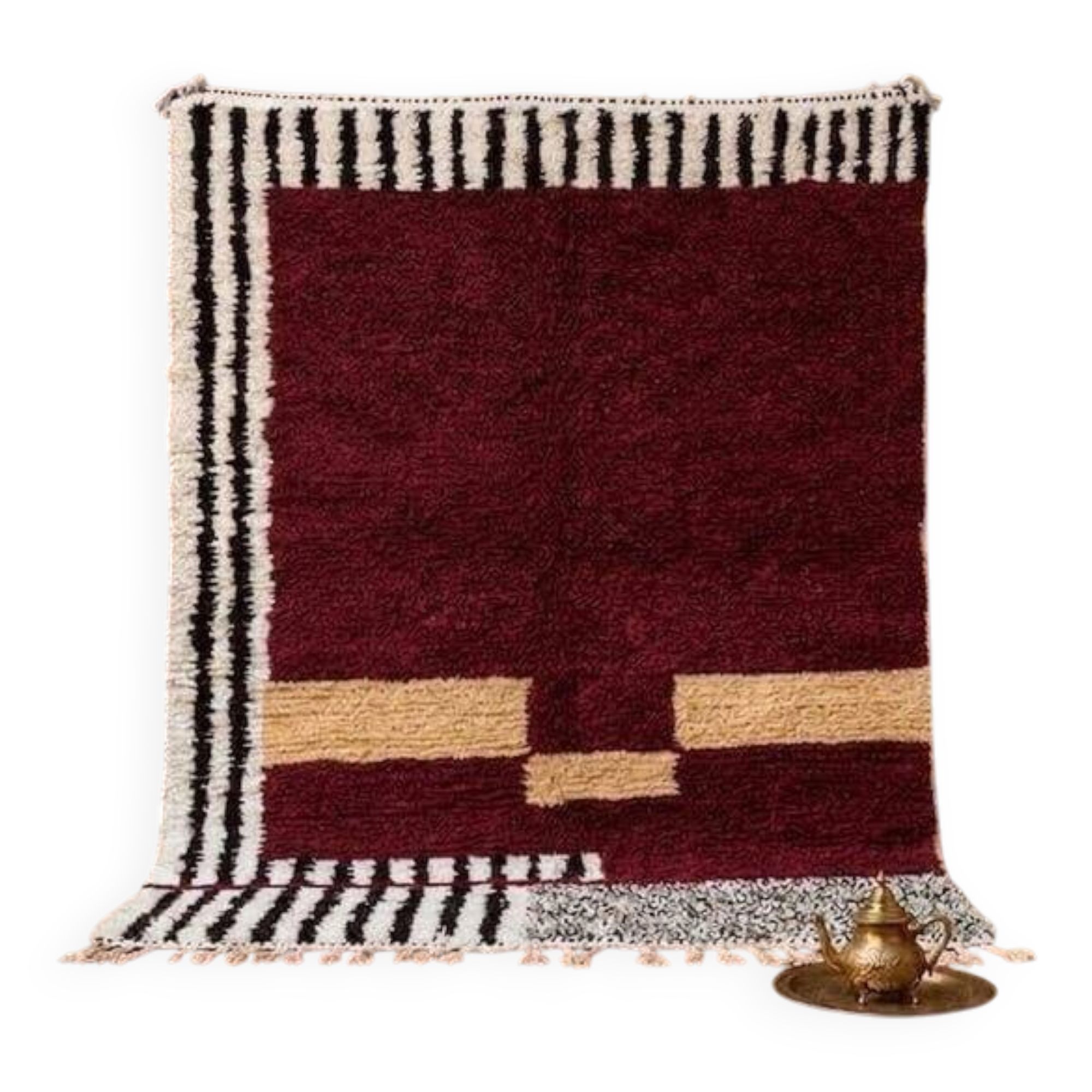 Traditional Moroccan handmade rug with colourful patterns, 2/3 m.