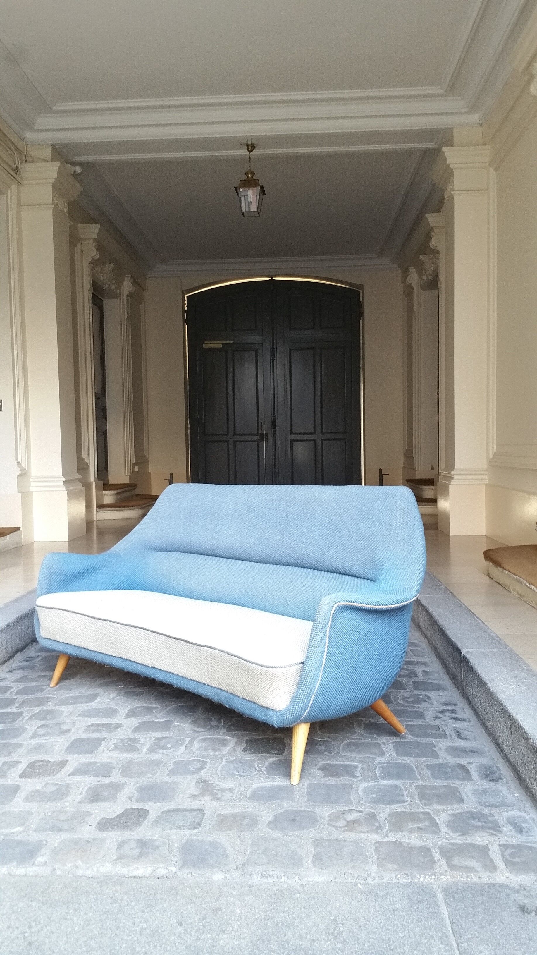 Sofa Sofa Arc curved EGG Scandinavian years 50-60