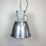 Vintage Silver Industrial Factory Pendant Lamp from Elektrosviti, 1960s