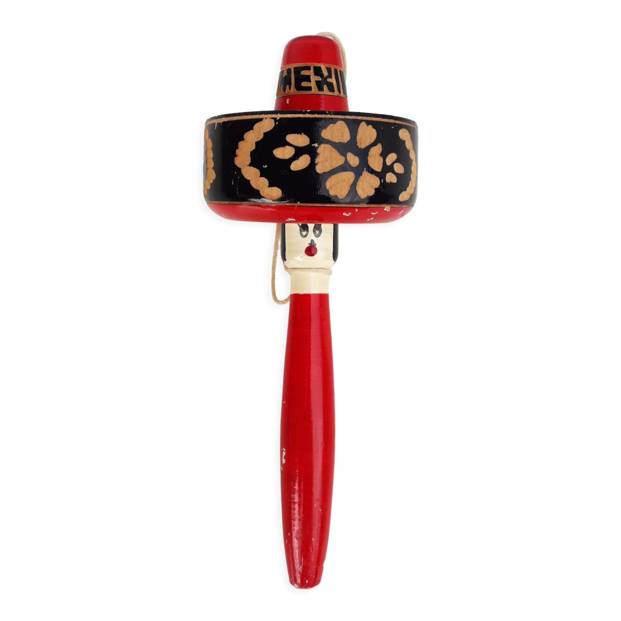 Bilboquet en bois mexicain 1970