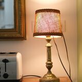Lampe montée sur un bougeoir en laiton