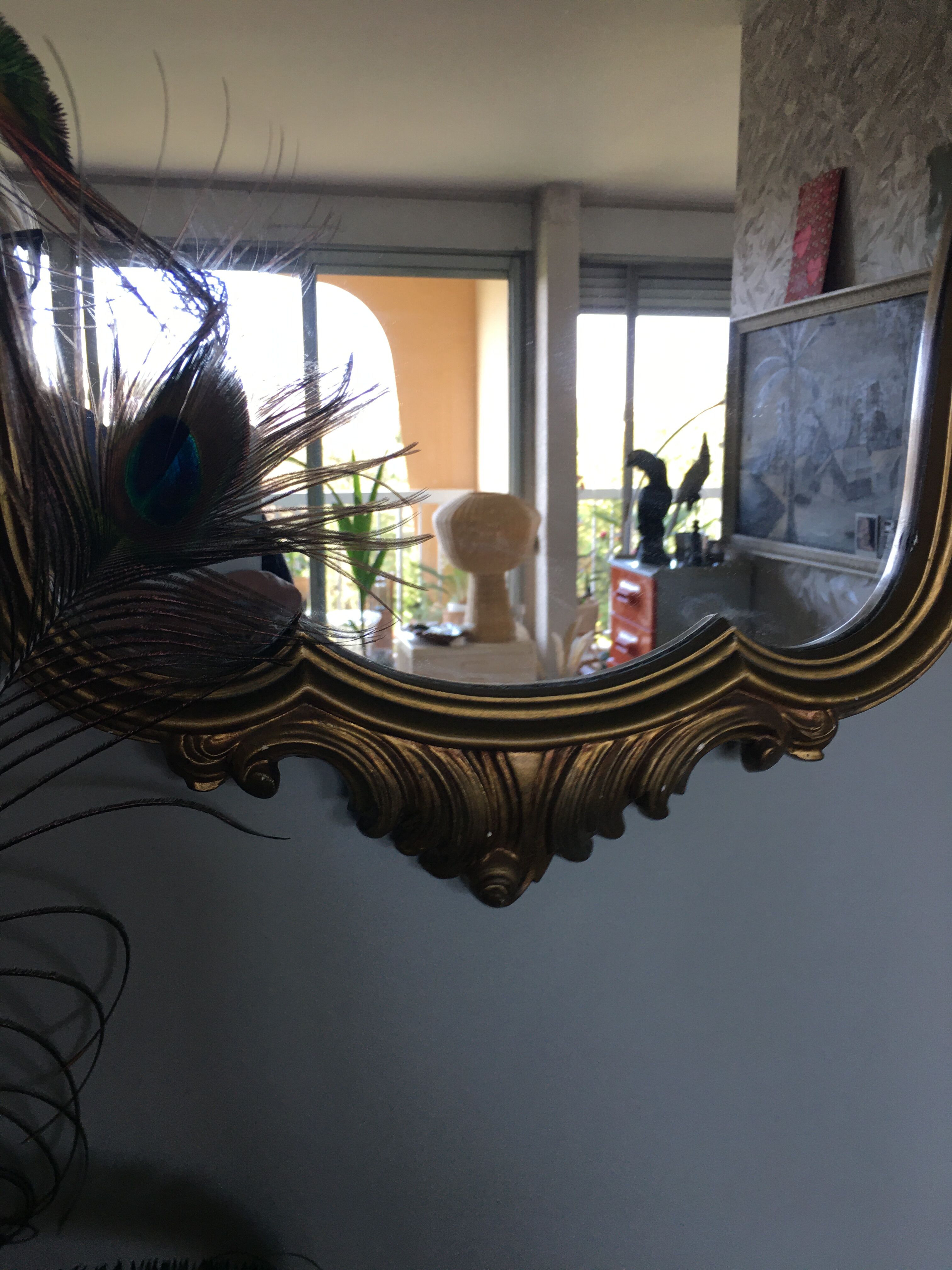 Golden baroque mirror
