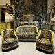 Napoleon III style living room with floral decoration