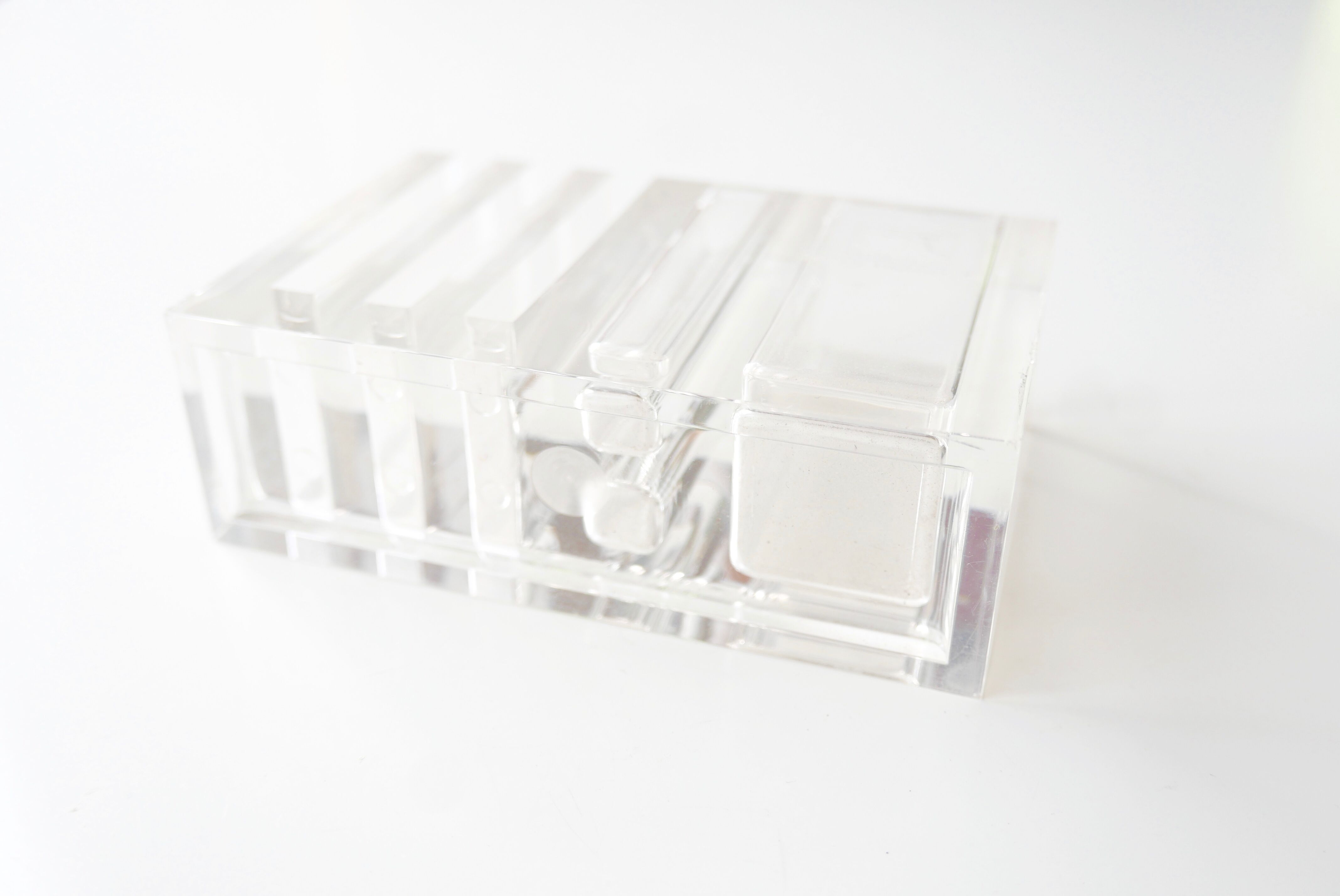 Guzzini pencil jar in plexiglass by Manlio Ciocca, 70s
