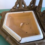 Bamboo imitation umbrella stand in enamelled cast iron circa 1930