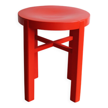 Tabouret rouge moderniste des années 1930