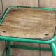 Pair of industrial stools, wood and metal