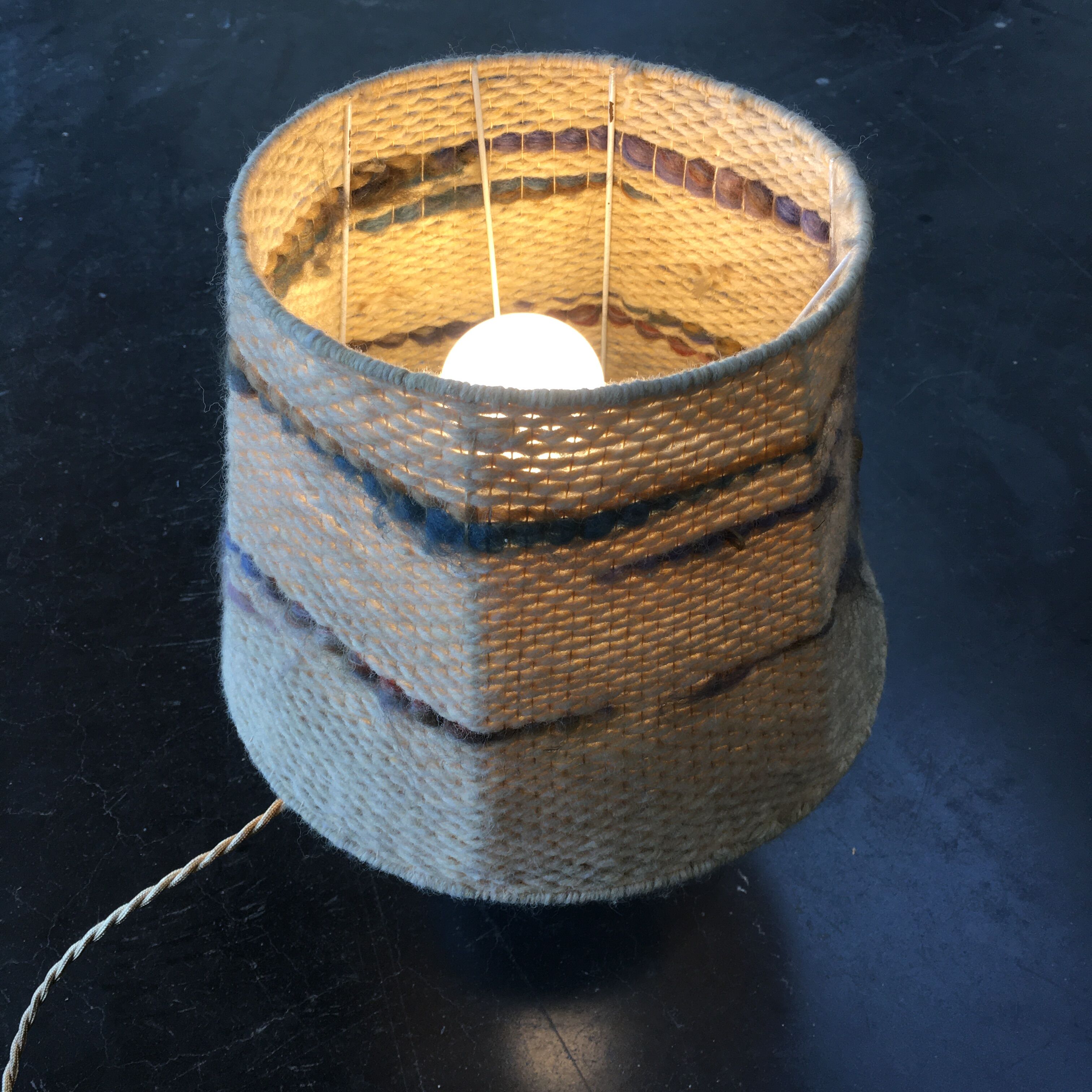 Art Deco table lamp in blue Clichy glass