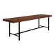 Mid-Century slatted teak bench with iron frame Italy 1950s