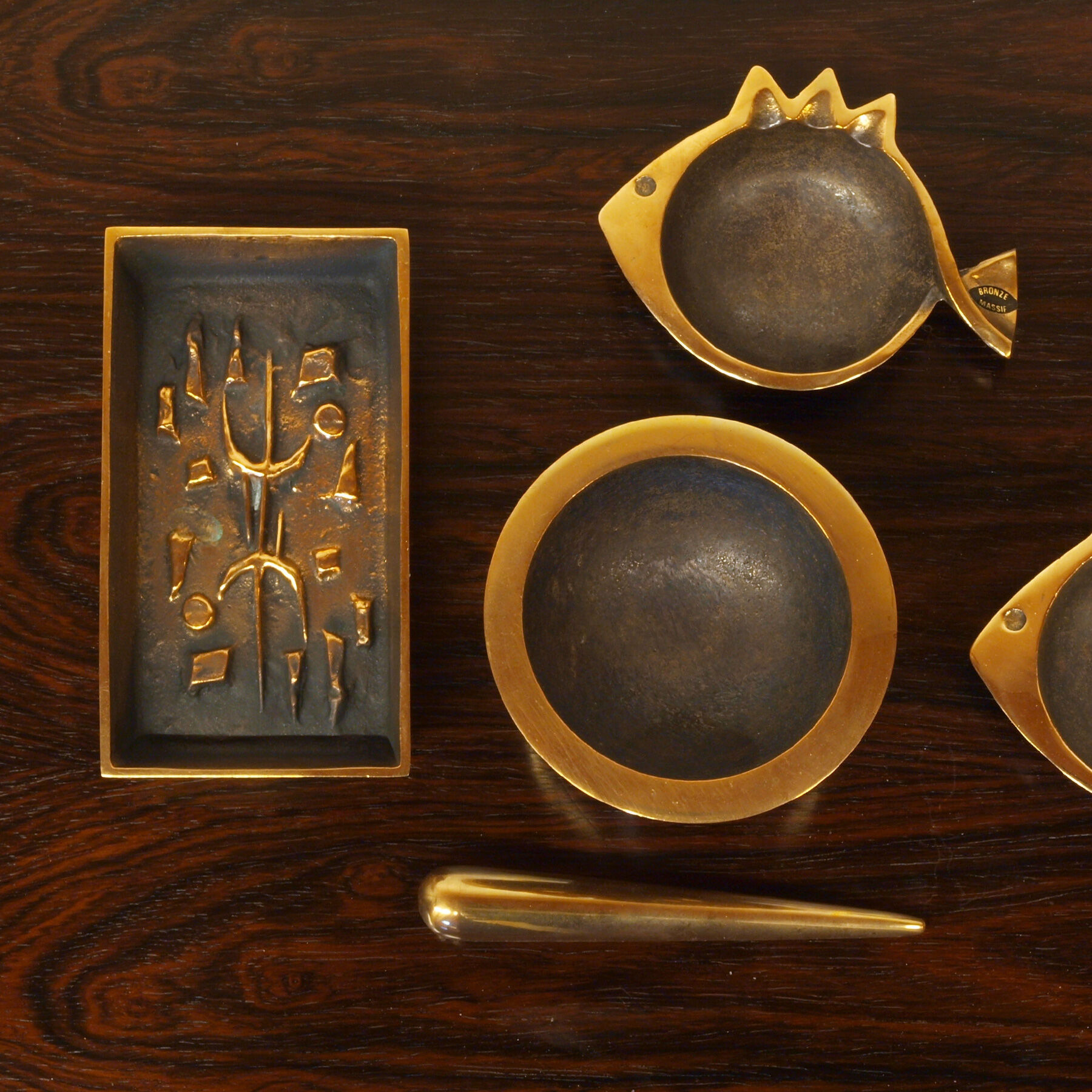 Alfieri Gardone's brutal bronze vacuum-pocket ashtray for Lauterbach