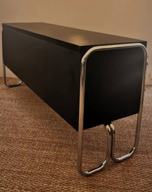 Vintage Bauhaus style metal sideboard from the 1970s