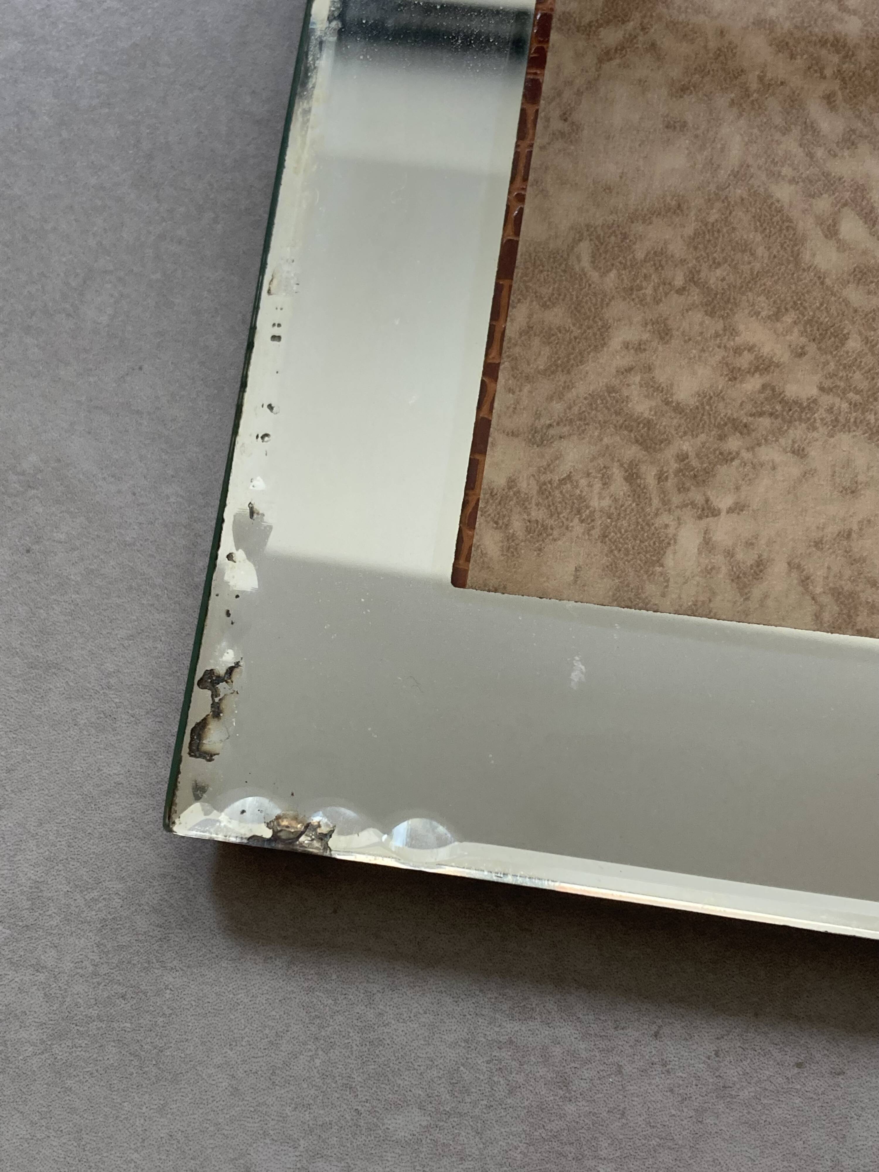 Beveled mirror photo frame 18 x 24cm 1940s