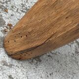 Brutalist tripod stool in solid elm from 1950.