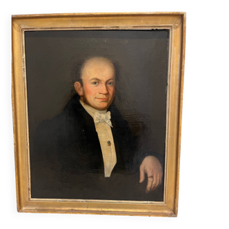 Portrait peinture huile sur toile gentilhomme empire