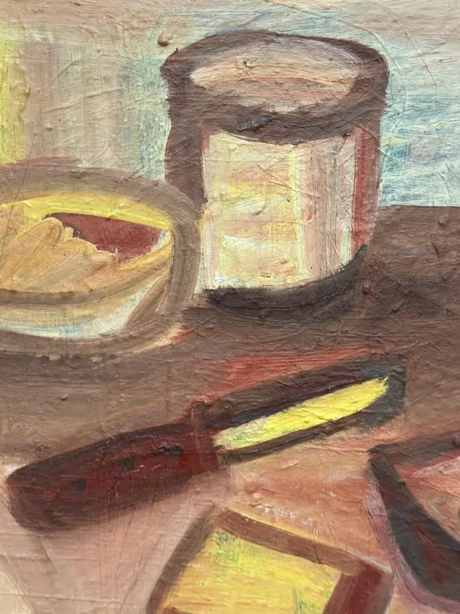 Original Swedish Oil on Canvas – "Breakfast" by Bengt Delefors – Signed "B. Delefors" – Vintage & Framed – 49 × 40 cm (19.3" × 15.7")