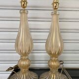 Pair of golden lamp legs - Alberto Dona - Murano - 70s