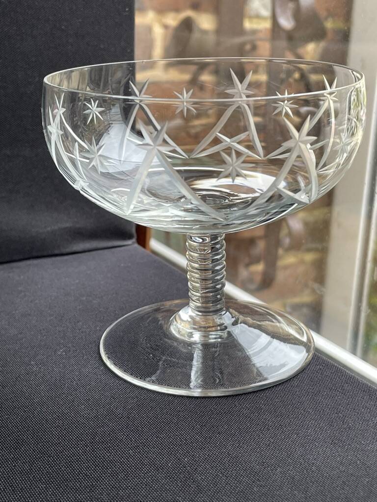 8 ½ cut crystal champagne glasses