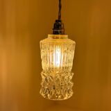 Vintage portable lamp - molded glass