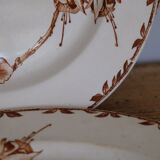 Antique brown Oxford model plate, HB - Choisy-le-Roy Co., 1900s