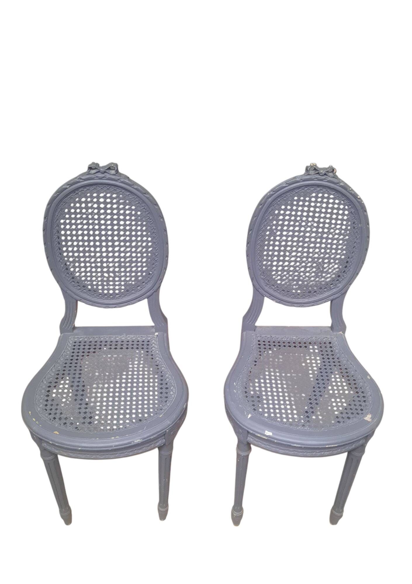 Paire de chaise cannees