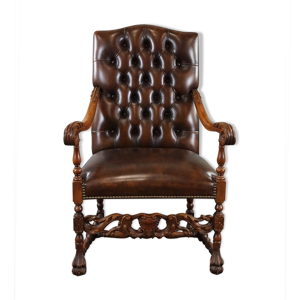 Fauteuil Chesterfield en cuir de