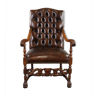 Chesterfield armchair in cowhide leather