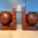 Art Deco pair of bookends in thuya burl.