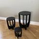 Three wooden side tables