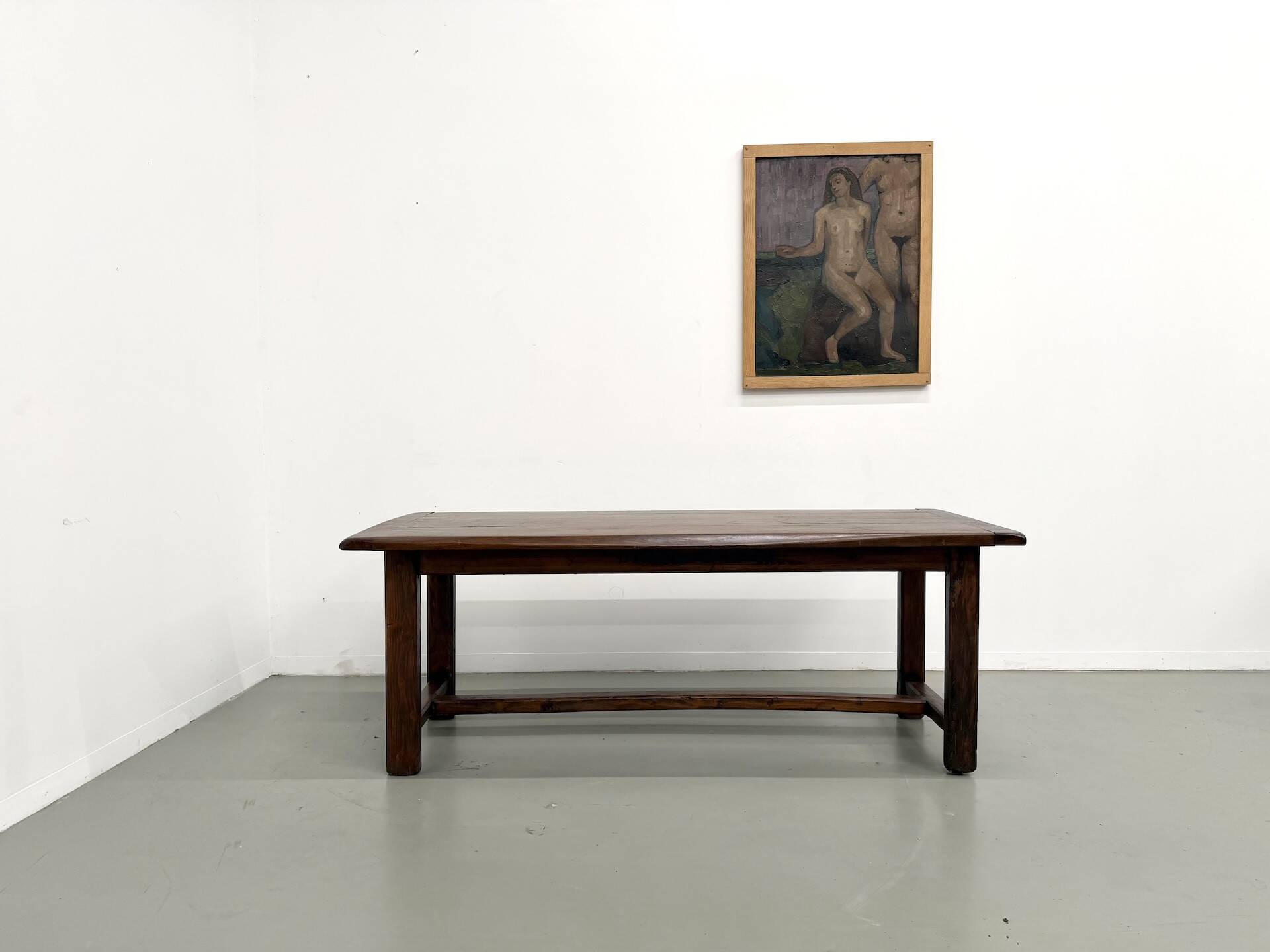 Farm table circa 1900 in solid oak and pine.