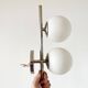 Chrome-plated metal wall light with opaline globes, 1970s