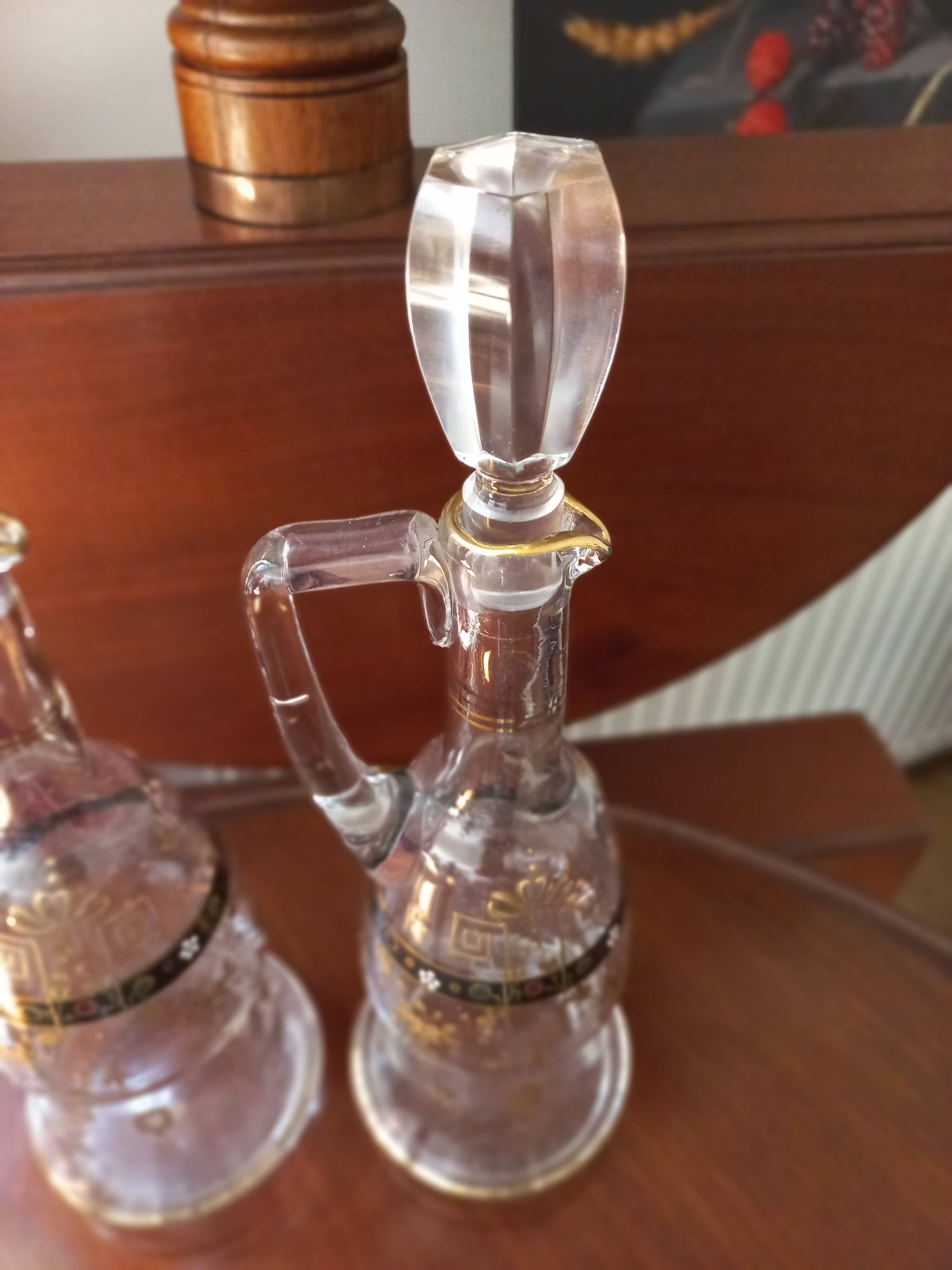 10-piece enameled crystal liqueur set