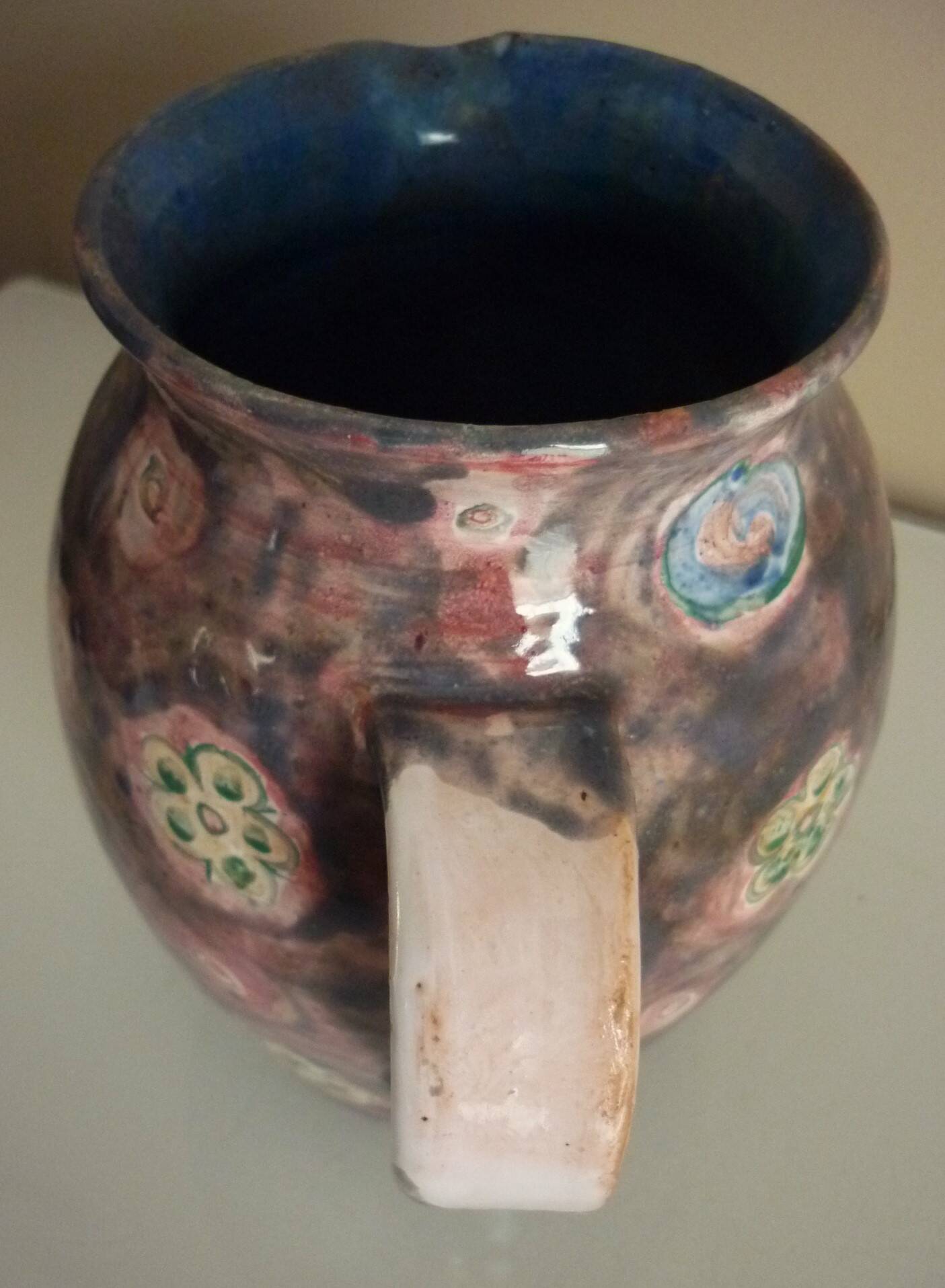 Rooster pitcher vase, glazed ceramic signed Jeanne Azambourg, Le Clos De Joye, 1960s