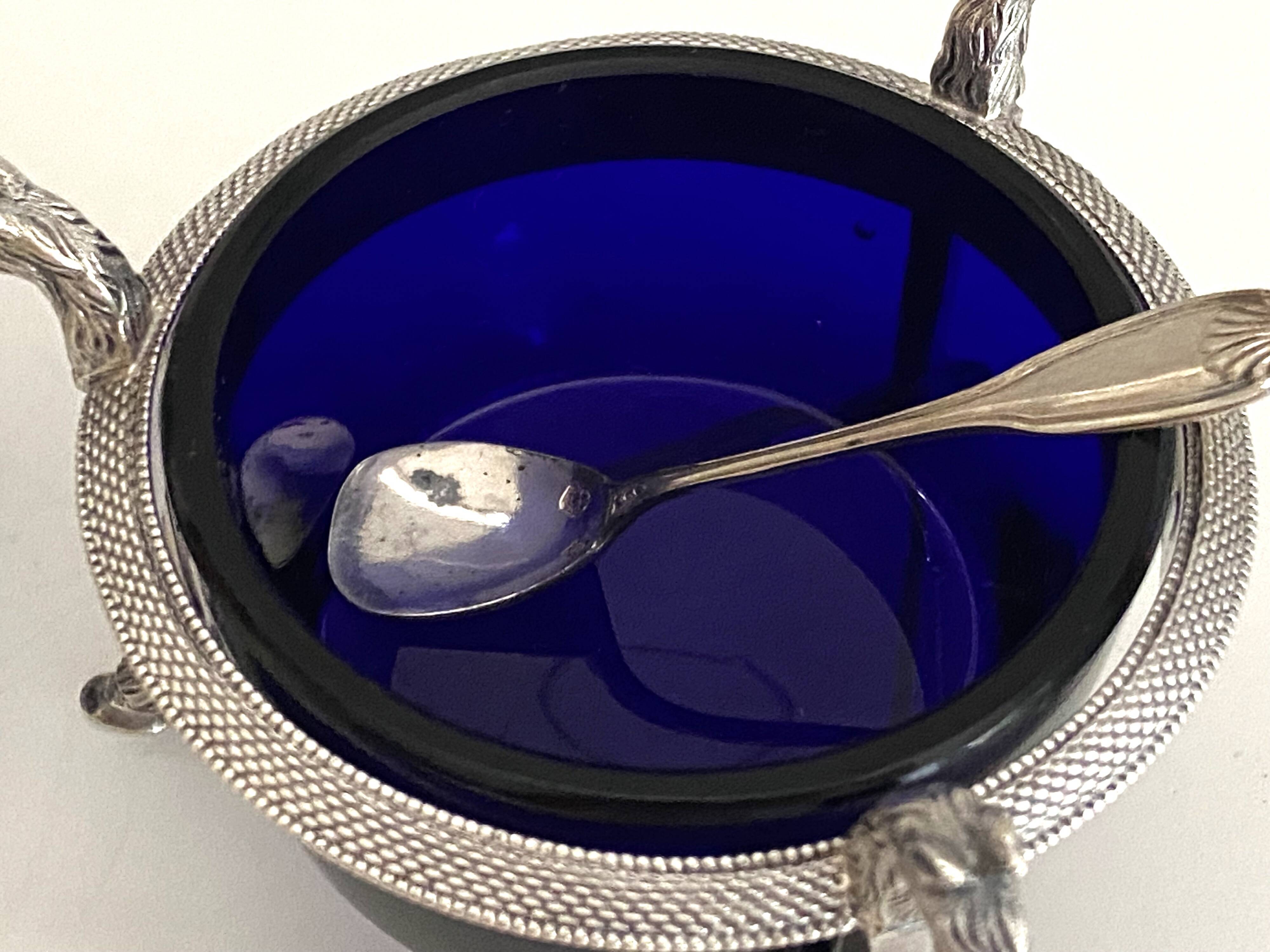 Salières en argent massif (950°/°°°) poinçon 1er coq, époque Empire Consulat