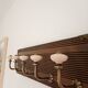 Wall coat rack 50 cm – 5 hooks in metal and cream ceramic