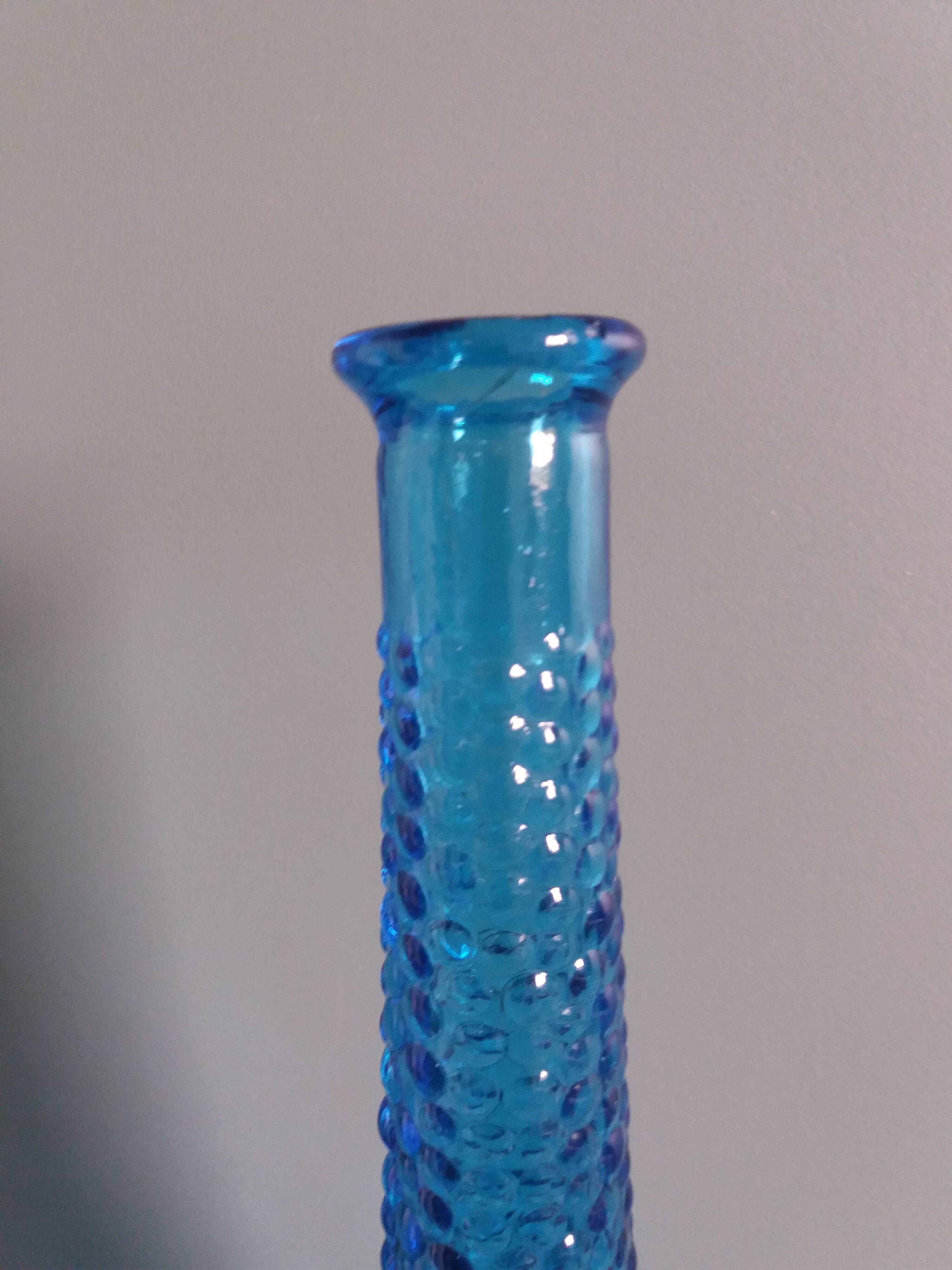 Empoli carafe in turquoise blue glass