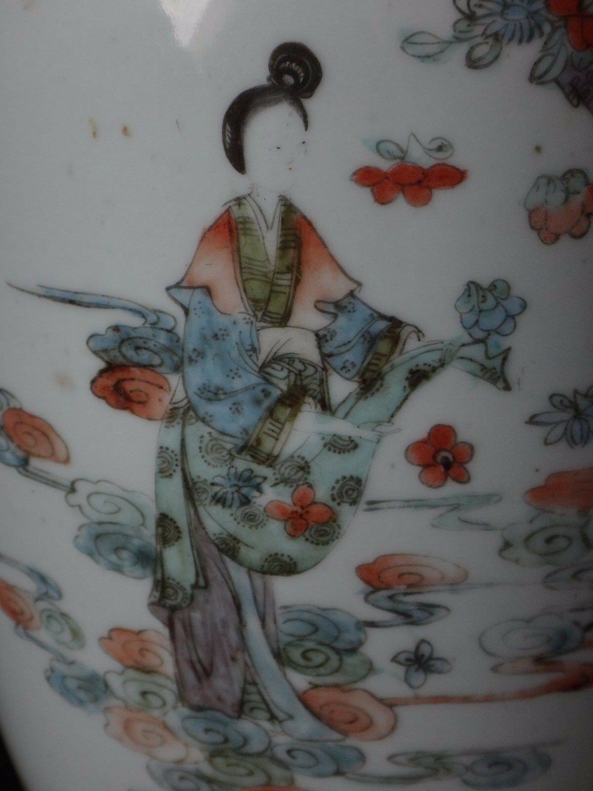 Chinese porcelain vase 43cm Qing women porcelain China XIX