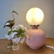 Vintage table lamp in pink ceramic and white opaline
