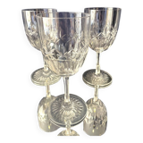 Set of 3 cut crystal water or wine glasses