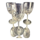 Suite de 3 verres a eau ou a vin en cristal taille