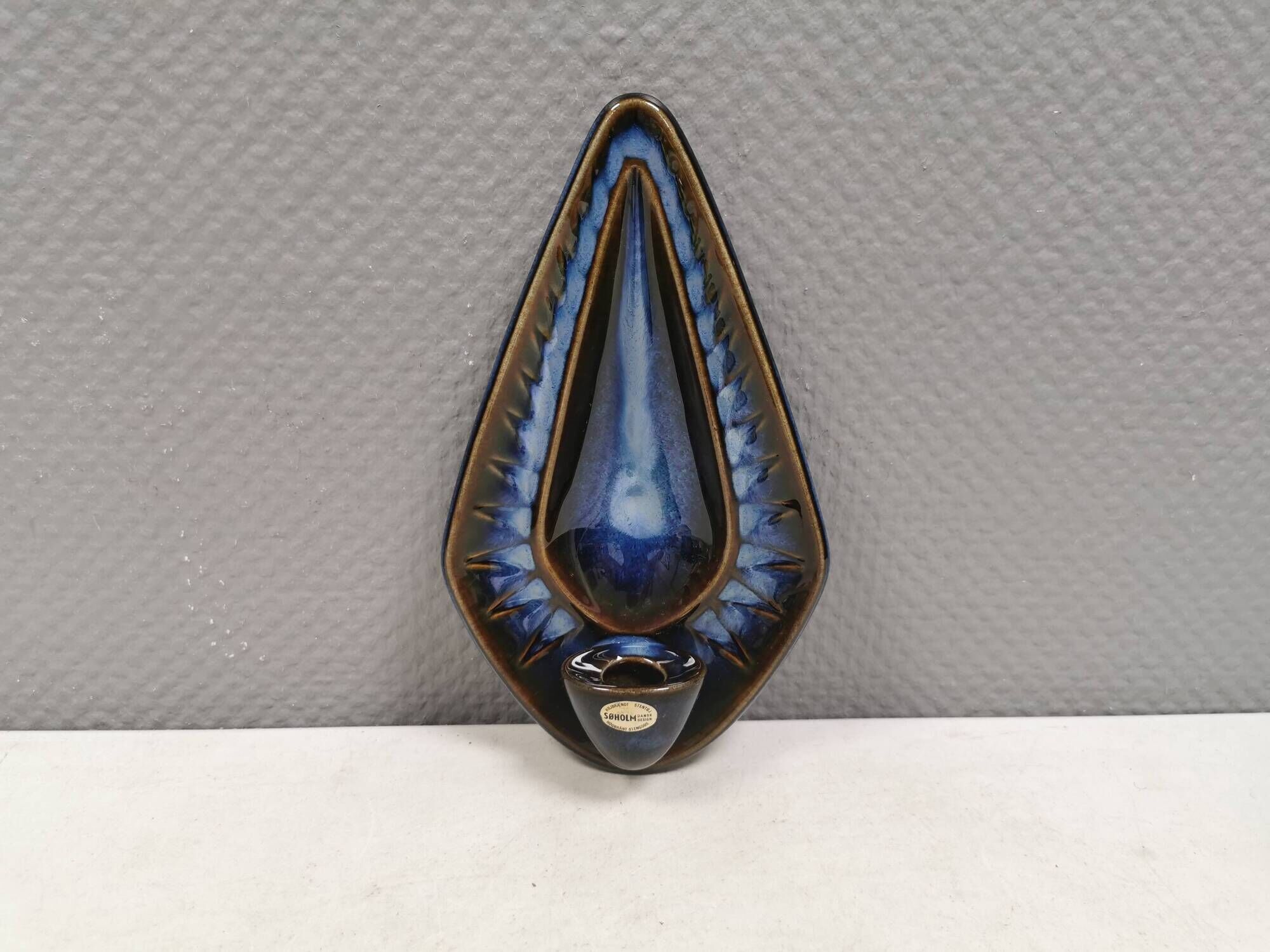 Søholm wall candlestick made of ceramic in blue colors 1960s