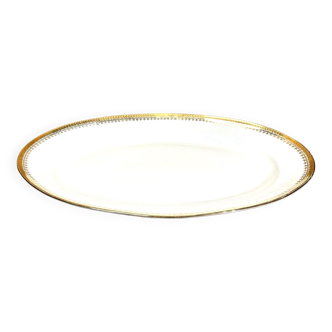 large oval dish, Berry porcelain, "pl", gilded fillet, vintage chic