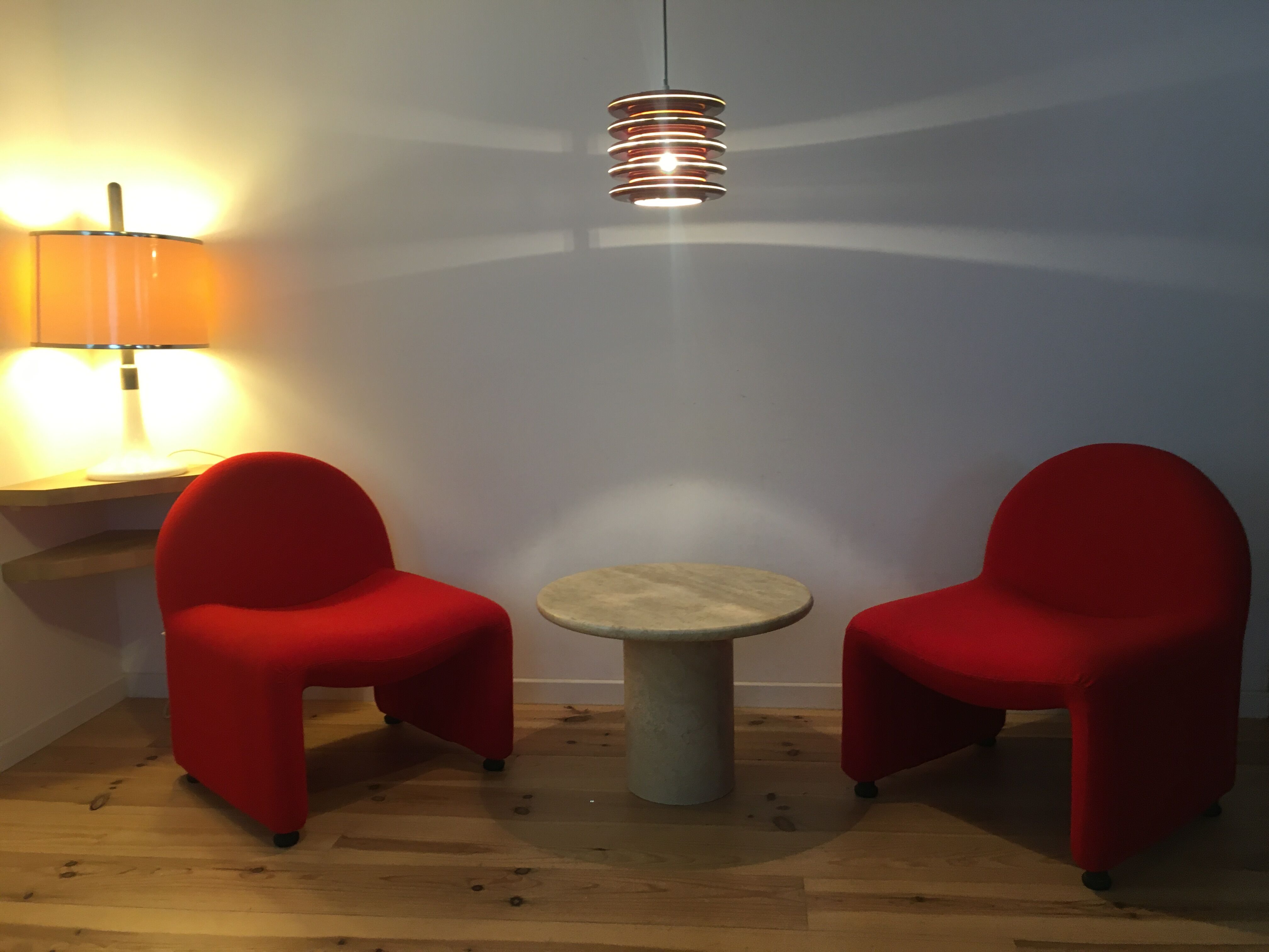 Pair of red Atal chairs